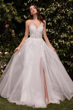 Off White Strapless A-Line Lace & Tulle Wedding Dress