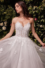 Off White Strapless A-Line Lace & Tulle Wedding Dress