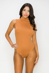 Clay Bodysuit Super Soft Mock Neck Sleeveless Tank