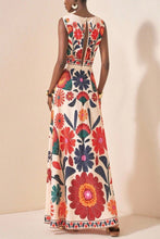 Red Printed Sleeveless Maxi Dress