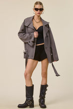 Graphite Double Breasted Trench Jacket