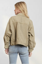 Beige Cropped Utility Pocket Jacket