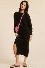 Black Asymmetrical Top N Skirt Knit Set