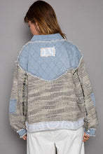 Denim Multi Vintage Washed Cut Sew Denim Patch Jacket