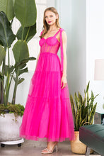 Fuchsia Bra Cap Bodice With Shoulder Strap Mesh Layers Max