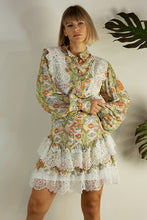 Orange Multi Lace Patch Shirts And Skirt Set