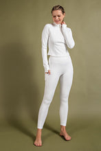 Ivory Rib Brushed Mock Neckline Long Sleeves Top
