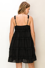 Black Sleeveless Ruffled Mini Dress