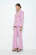 Pink Gold Button Double-breasted Tailored Blazer