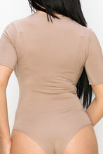 Mocha V Neck Double Modal Stretch Bodysuit