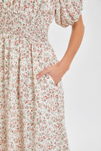 Ivory/Blush Modest Smocked Floral Dress