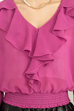 Purple Fresh Start Ruffled Chiffon Blouse