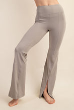 Stone Taupe Recycled Butter High Waist Full Length Flared Legg