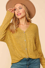 Butterscotch Button Down Soft Hacci Slouchy Knit Top