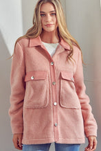 Mauve Plus Sherpa Fleece Puffy Shacket