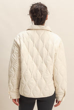 Cream Quilted Half Zip High Neck Pullover