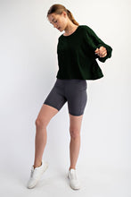 Regency Green Cotton Slub Open Back Long Sleeve Top