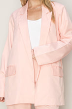 Blush Open Front Long Sleeve Jacket