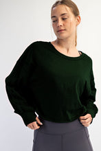 Regency Green Cotton Slub Open Back Long Sleeve Top