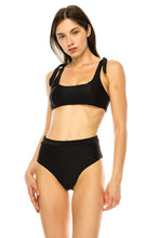 Black Two Piece Top Bow Tied Clean Finished Bikini