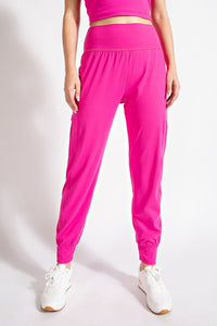 Sonic Pink Plus Size Butter Jogger With Side Pockets