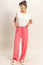 Taffy Pink Elastic Waist Wide-leg Pants