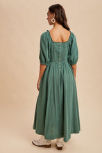 Evergreen Cotton Square Neck Maxi Dress