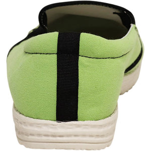 Lime Checker Slip-On Boat Shoes