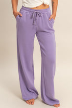 Dusty Purple Elastic Waist Wide-leg Pants