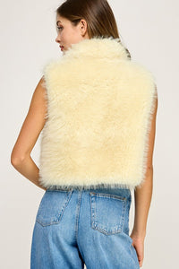Butter Yellow Cloudy Fur Vest