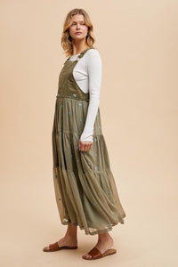 Olive All Over Embroidered Skirtall