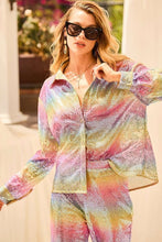Multi Rainbow Sequin Blouse