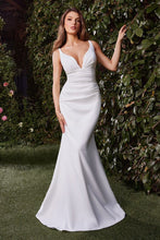 Off White Fitted Neoprene Fit & Flare Wedding Dress