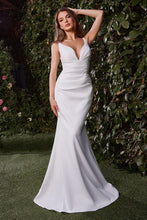 Off White Fitted Neoprene Fit & Flare Wedding Dress