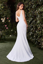 Off White Fitted Neoprene Fit & Flare Wedding Dress