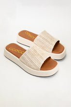 Natural Raffia Tove Chunky Platform Bold Upper Slide