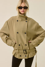 Khaki Double Breasted Trench Jacket