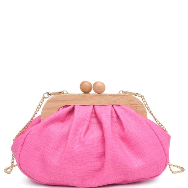 Pink Smooth Texture All Over Enya Clutch Bag – Aquarius Brand