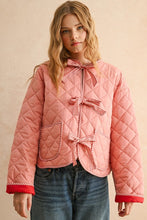 Pink Tie Front Quilt Jacket