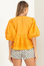 Jaffa Orange Simply Beautiful Elbow Sleeve Tiered Top