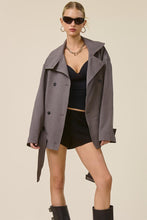 Graphite Double Breasted Trench Jacket