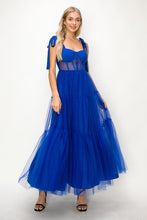 Royal Blue Bra Cap Bodice With Shoulder Strap Mesh Layers Max