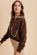 Chestnut Doll Collar Button Up Cardigan