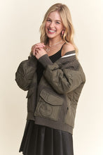 Olive Button Down Quilted Sweater Cardigan