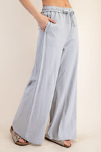 Lt Grey Cotton Slub Lounging Wide Pant