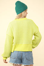 Lemon Two Tone Striped Casual Stripe Sweater Top