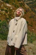 Butter Cream Oversized Sherpa Toggle Button Jacket