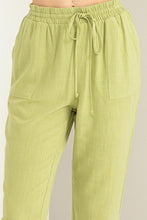 Pale Olive Chic Status Linen Drawstring Jogger