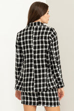 Black Feeling Myself Checkered Double-Button Blazer