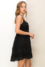 Black Sleeveless Ruffled Mini Dress